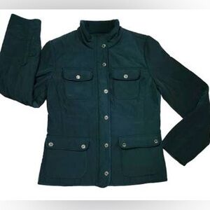 Talbots Petite Dark Green Quilted Fleece Lined Jacket Sz Small